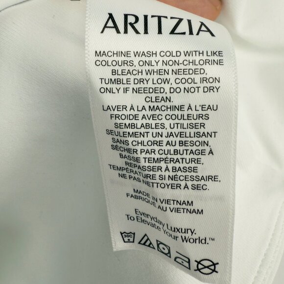 ARITZIA CONTOUR Squareneck Long Sleeve Double-Layer Stretch White Top Size S - Picture 6 of 7